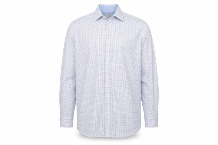 Ted Baker Men's Blue Check Cotton Long Sleeve Button-Up Shirt Size 16