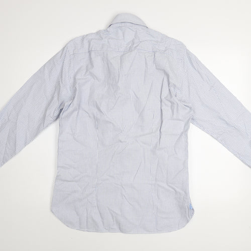 Ted Baker Men's Blue Check Cotton Long Sleeve Button-Up Shirt Size 16