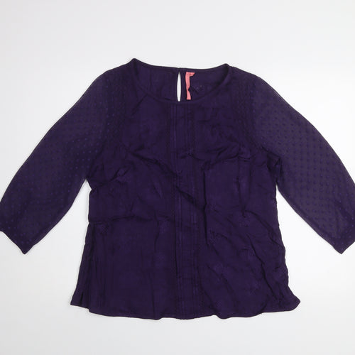 White Stuff Women's Purple Viscose Tunic Blouse Size 14