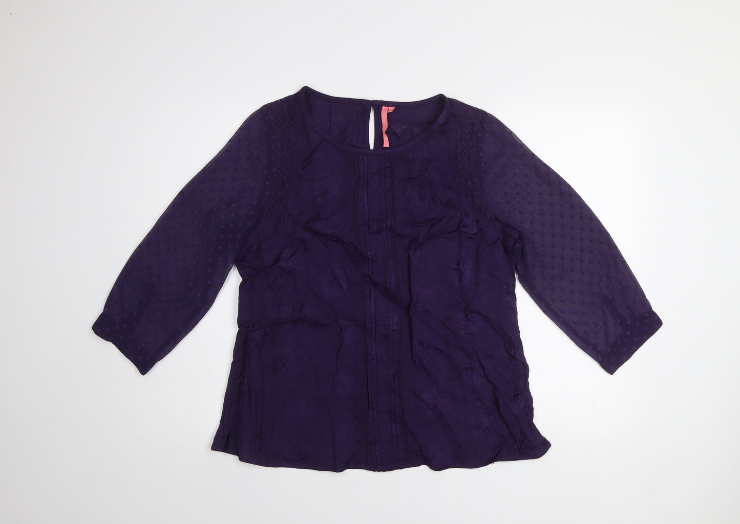 White Stuff Women's Purple Viscose Tunic Blouse Size 14