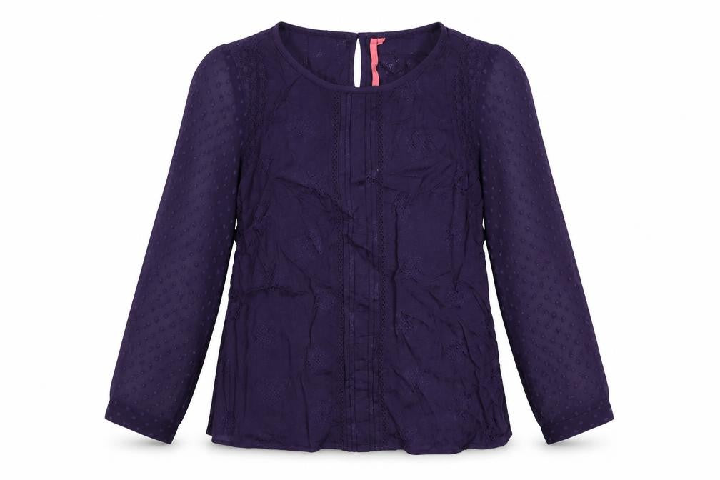 Front view of White Stuff Women's Purple Viscose Tunic Blouse, size 14