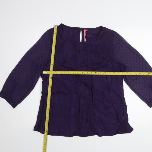 White Stuff Women's Purple Viscose Tunic Blouse Size 14