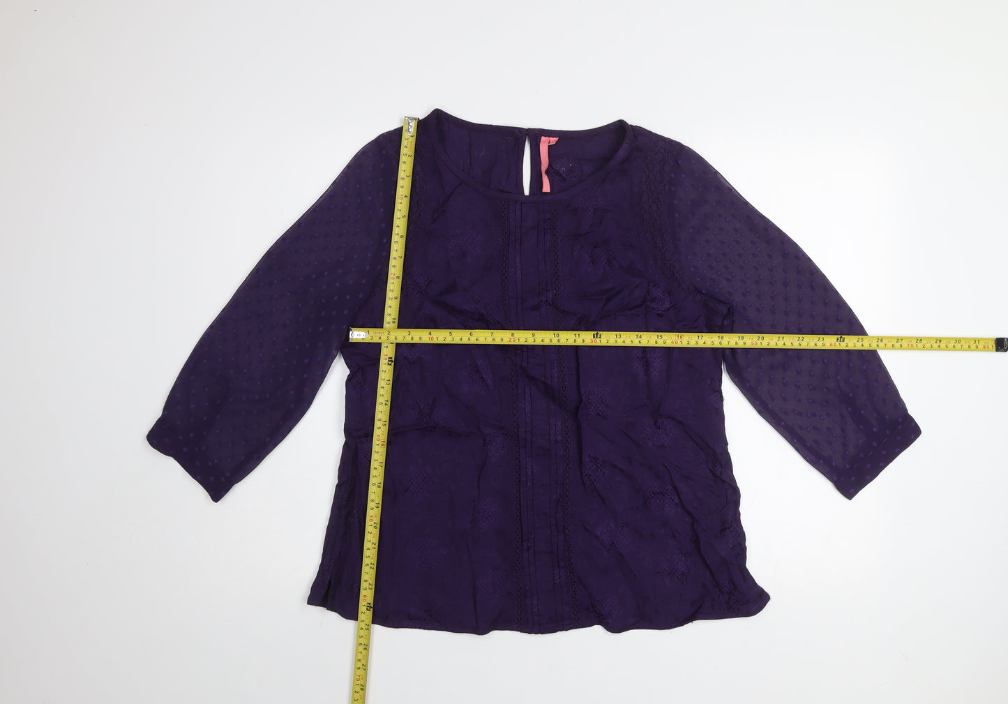 White Stuff Women's Purple Viscose Tunic Blouse Size 14
