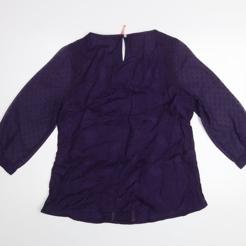 White Stuff Women's Purple Viscose Tunic Blouse Size 14