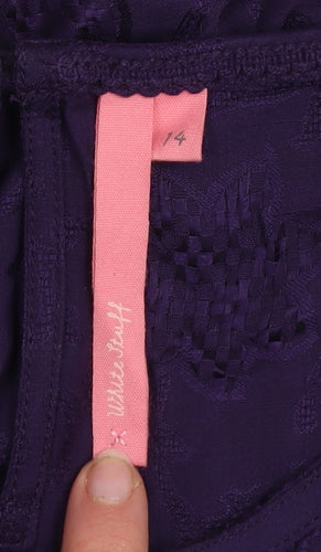White Stuff Women's Purple Viscose Tunic Blouse Size 14