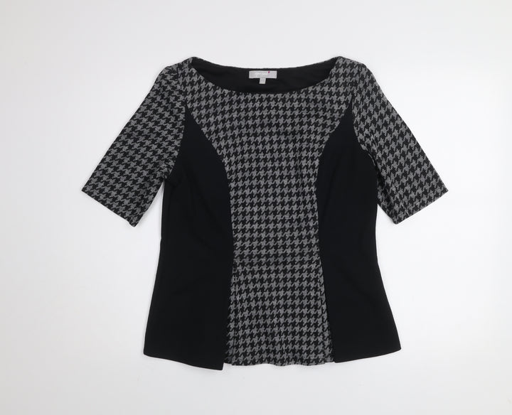 Marks and Spencer Per Una Women's Grey Houndstooth Blouse Size 14