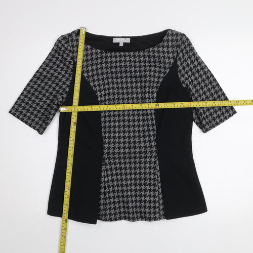 Marks and Spencer Per Una Women's Grey Houndstooth Blouse Size 14
