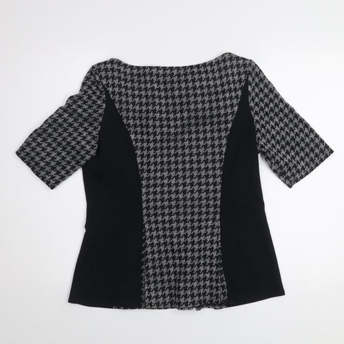 Marks and Spencer Per Una Women's Grey Houndstooth Blouse Size 14
