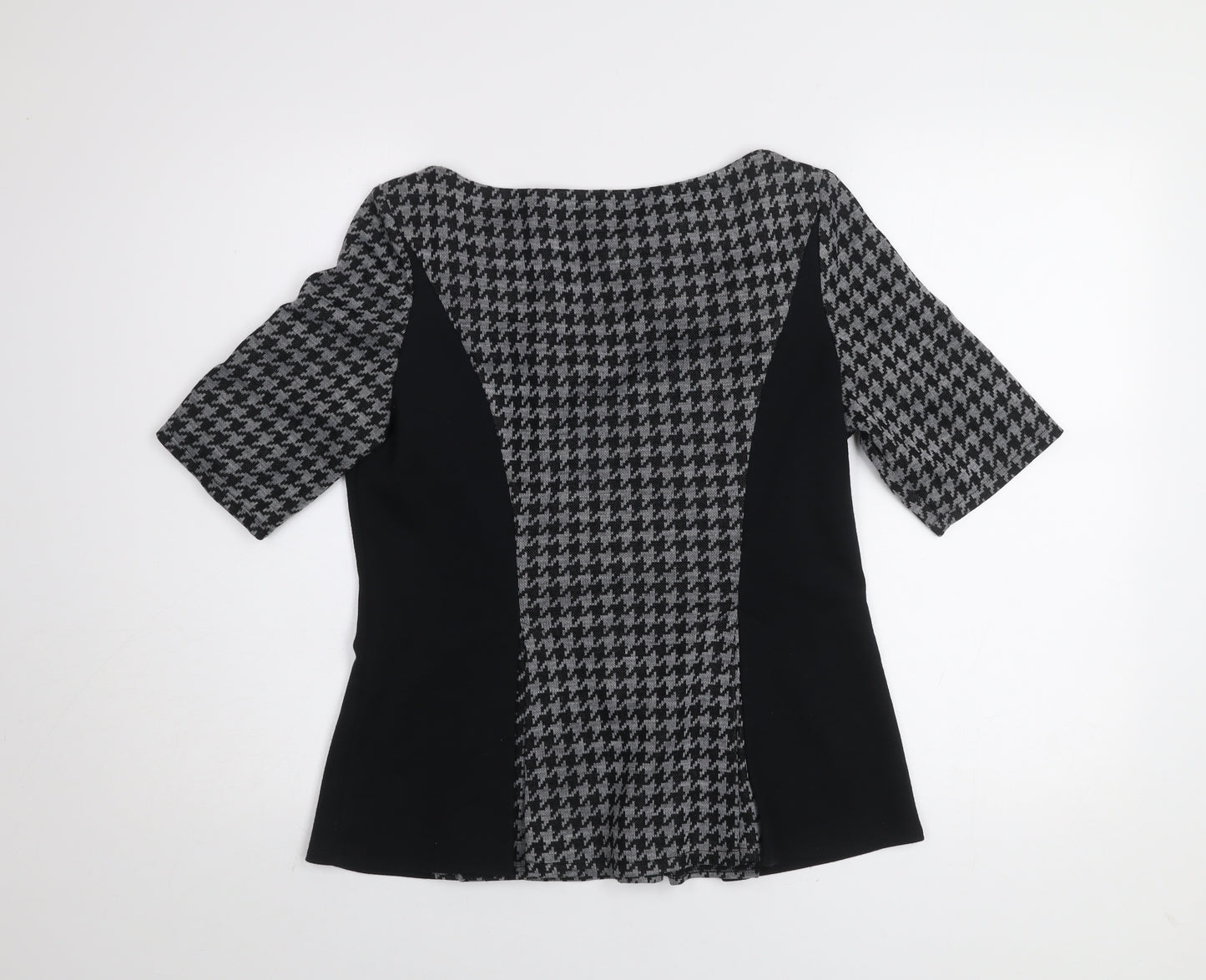 Marks and Spencer Per Una Women's Grey Houndstooth Blouse Size 14