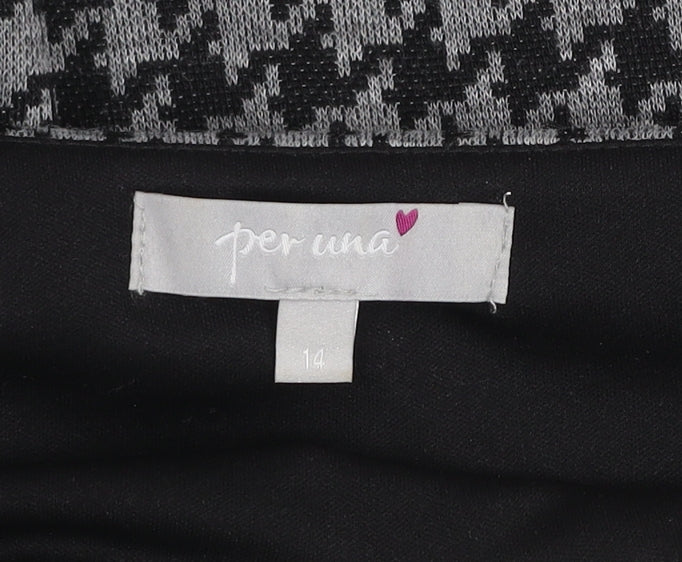 Marks and Spencer Per Una Women's Grey Houndstooth Blouse Size 14