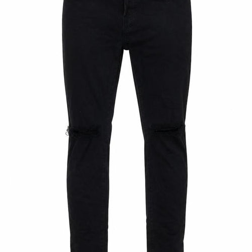 Maxtre Men's Black Slim Fit Distressed Skinny Jeans Size 28