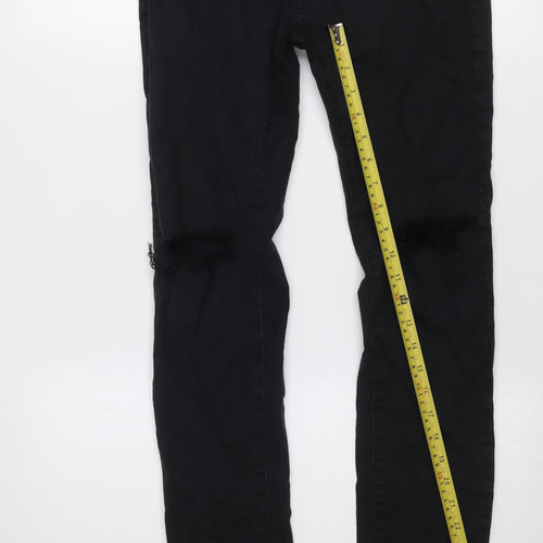 Maxtre Men's Black Slim Fit Distressed Skinny Jeans Size 28