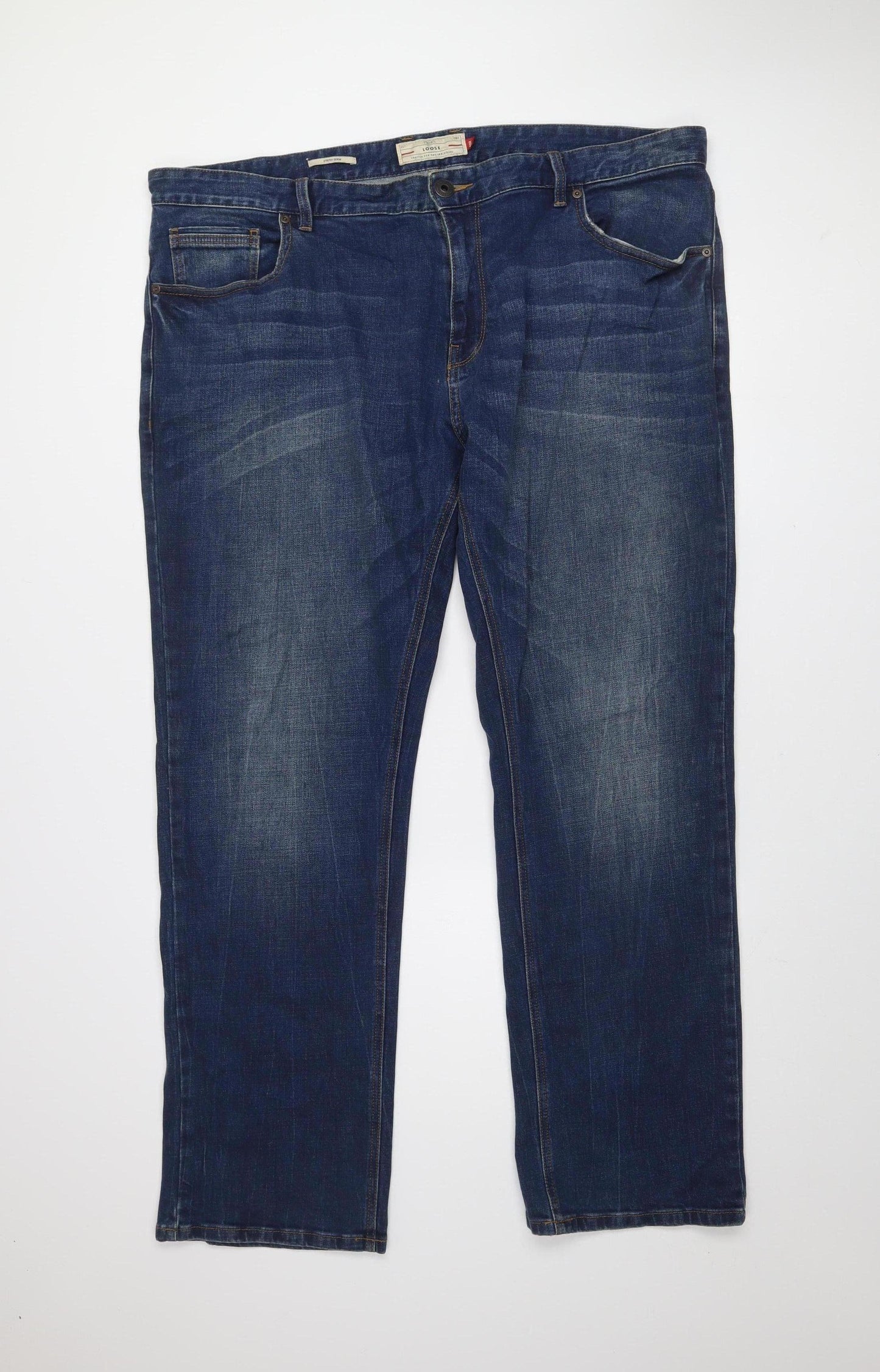 Next Men's Blue Relaxed Straight Leg Denim Jeans 40R