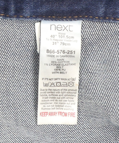 Next Men's Blue Relaxed Straight Leg Denim Jeans 40R