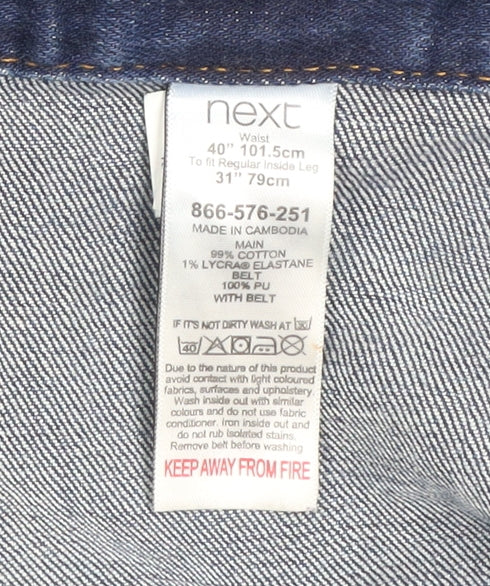 Next Men's Blue Relaxed Straight Leg Denim Jeans 40R