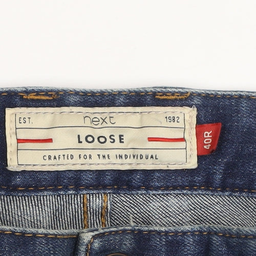 Next Men's Blue Relaxed Straight Leg Denim Jeans 40R