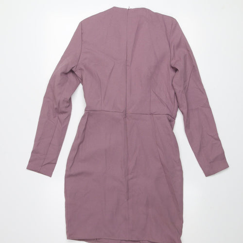 Boohoo Women's Purple Long Sleeve Bodycon Mini Dress UK 8