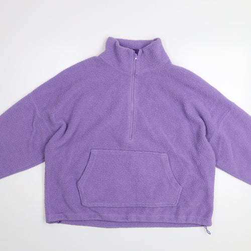 Dunnes Stores Women’s Purple Fleece 1/4 Zip Pullover Sweatshirt L