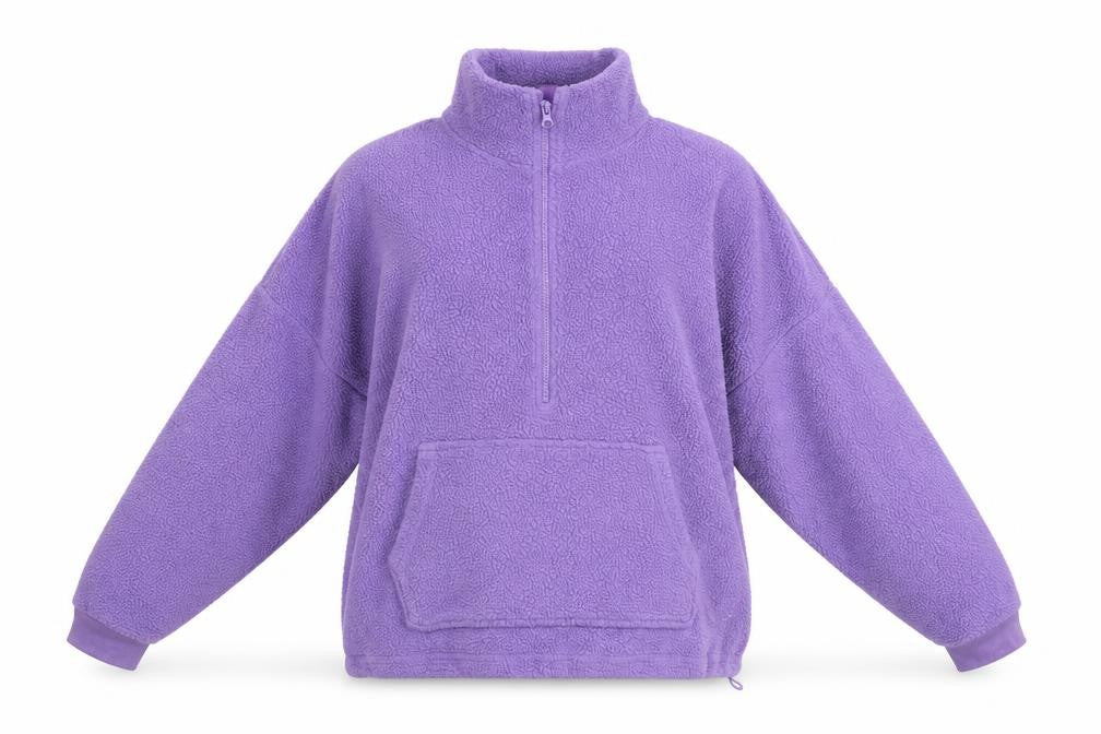 Dunnes Stores Women’s Purple Fleece 1/4 Zip Pullover Sweatshirt L