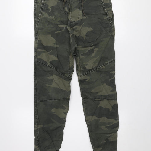 Hollister Men's Green Camouflage Jogger Trousers XS