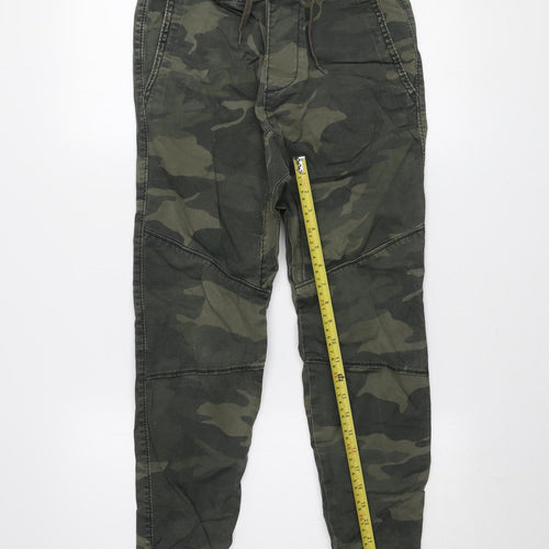Hollister Men's Green Camouflage Jogger Trousers XS
