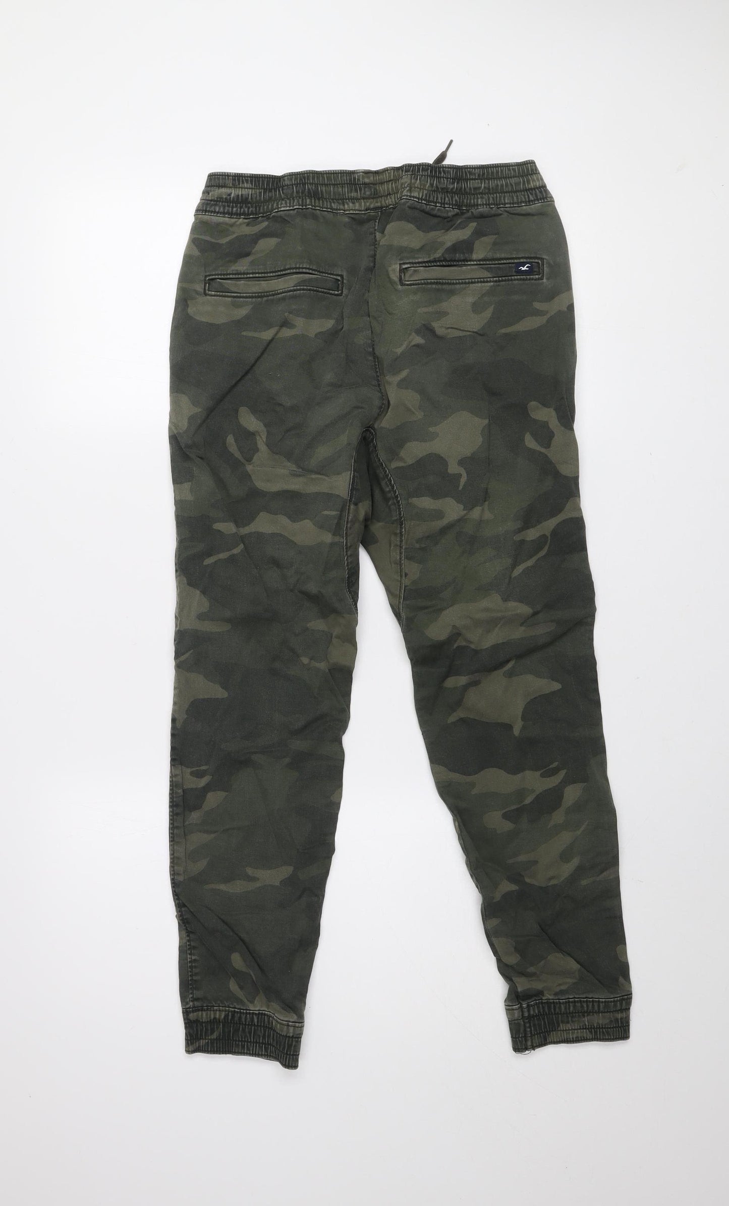 Hollister Men's Green Camouflage Jogger Trousers XS