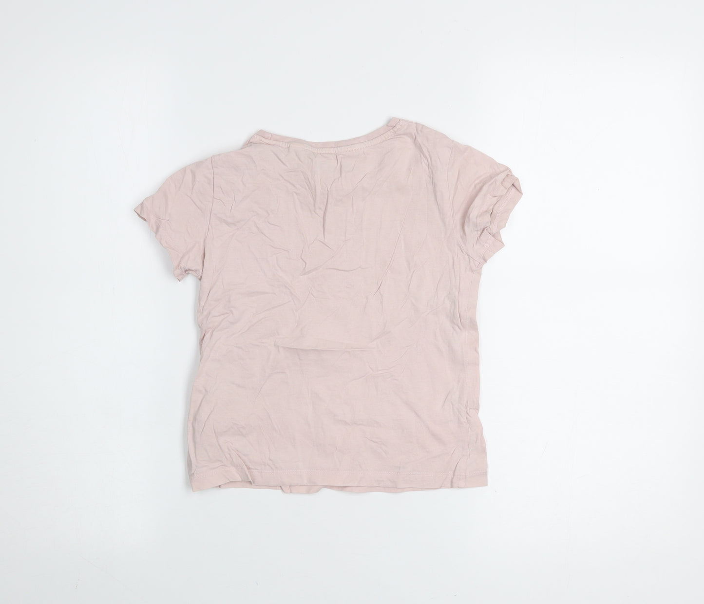 Jack Wills Girls Pink Cotton Logo T-Shirt 7-8 Years Short Sleeve Casual