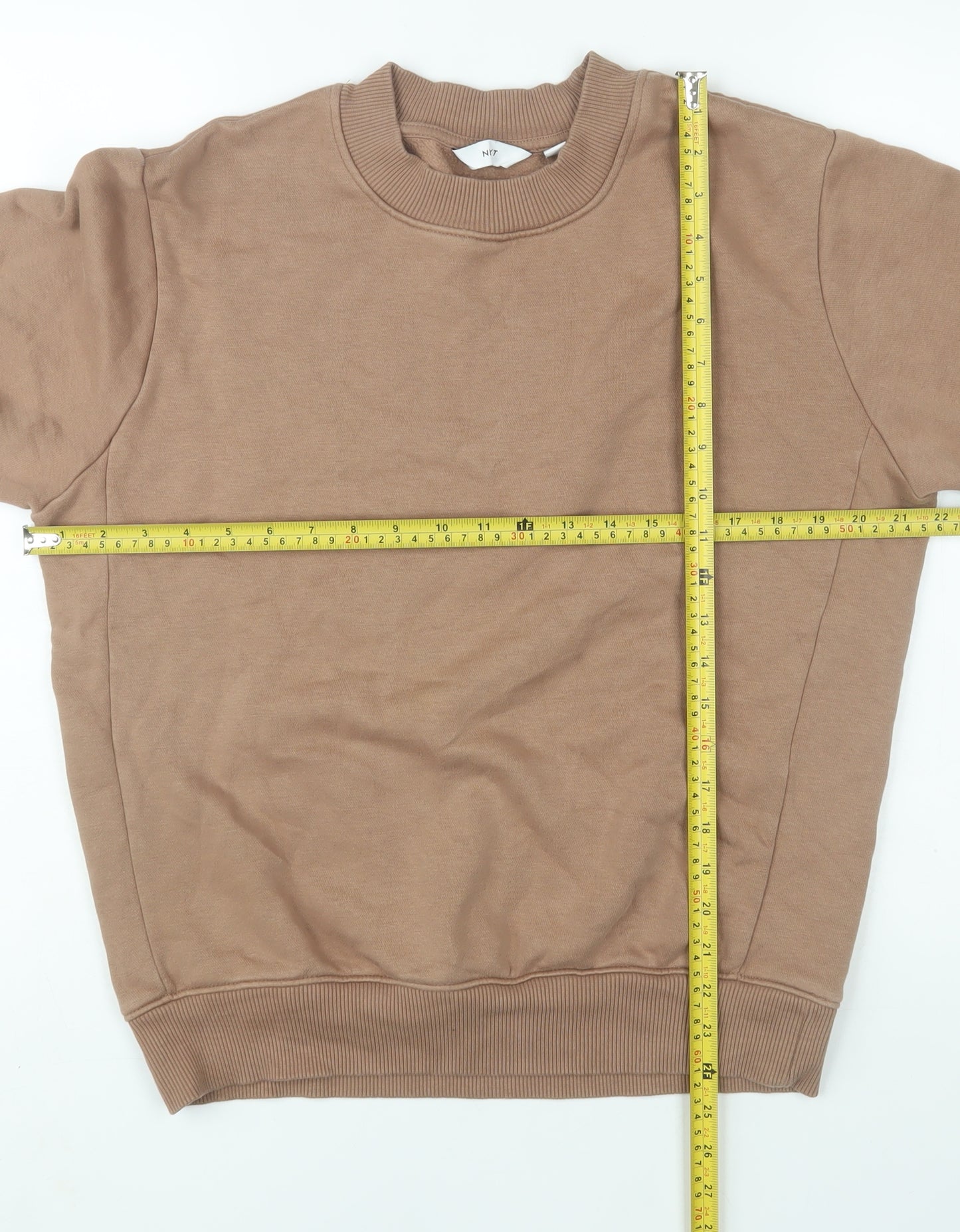 Next Men's Beige Crew Neck Pullover Sweatshirt Size S
