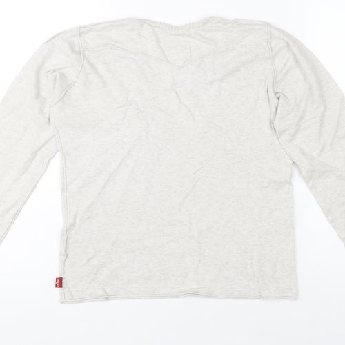 Levi’s Boys Grey Long Sleeve Graphic Cotton V-Neck T-Shirt 14 Years