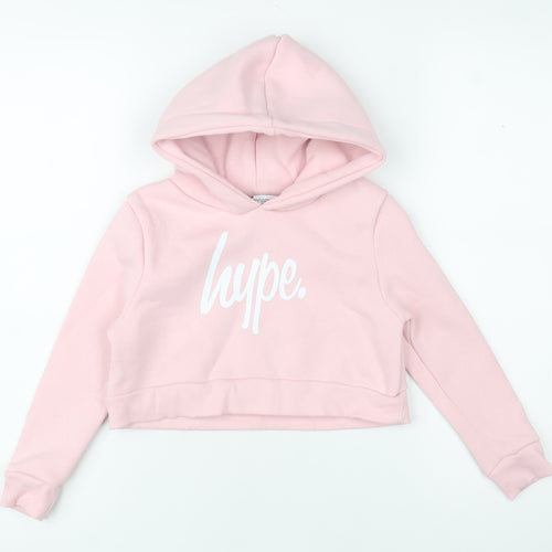 Hype Girls Pink Logo Hoodie 7-8 Years Pullover Hooded Sweatshirt