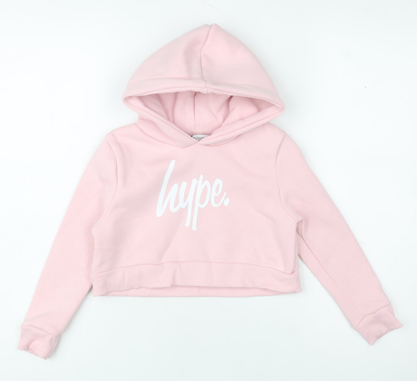 Hype Girls Pink Logo Hoodie 7-8 Years Pullover Hooded Sweatshirt