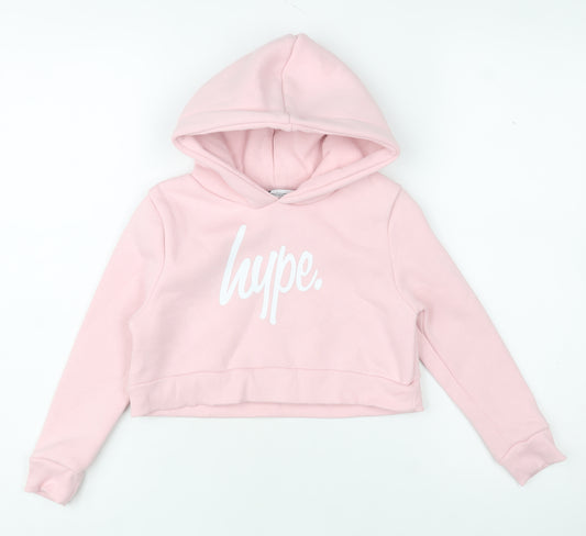 Hype Girls Pink Logo Hoodie 7-8 Years Pullover Hooded Sweatshirt