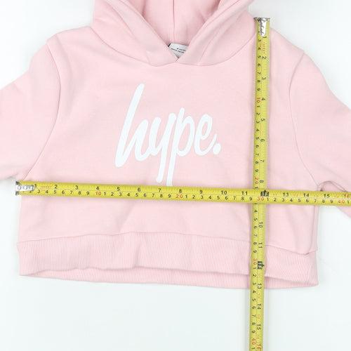 Hype Girls Pink Logo Hoodie 7-8 Years Pullover Hooded Sweatshirt