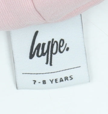 Hype Girls Pink Logo Hoodie 7-8 Years Pullover Hooded Sweatshirt