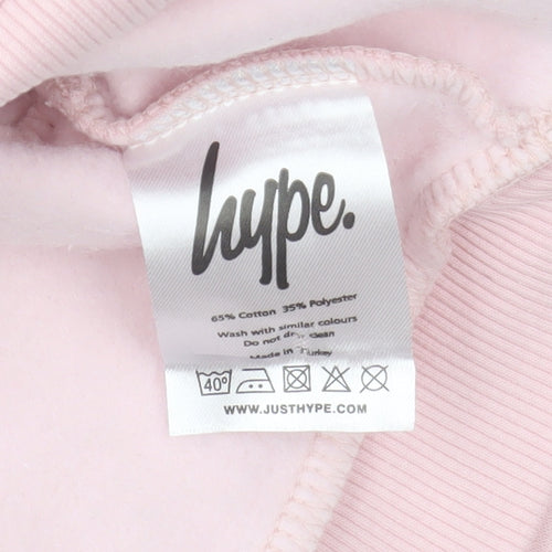 Hype Girls Pink Logo Hoodie 7-8 Years Pullover Hooded Sweatshirt
