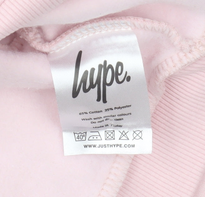 Hype Girls Pink Logo Hoodie 7-8 Years Pullover Hooded Sweatshirt