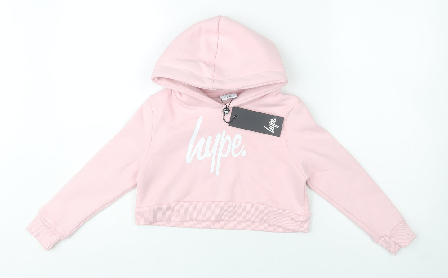 Hype Girls Pink Pullover Hoodie 7-8 Years Cotton Blend Graphic Logo