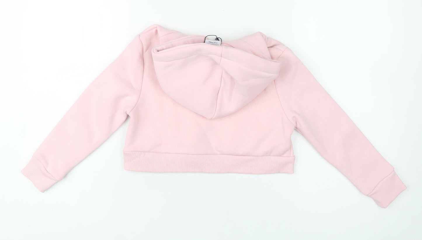 Hype Girls Pink Pullover Hoodie 7-8 Years Cotton Blend Graphic Logo