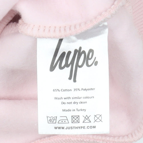 Hype Girls Pink Pullover Hoodie 7-8 Years Cotton Blend Graphic Logo