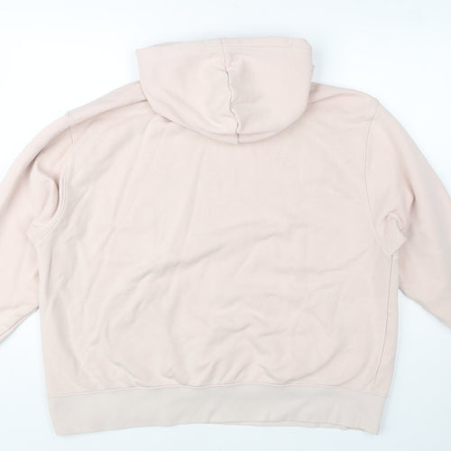 Nike Women Beige Pullover Hoodie 1X Cotton Blend Logo