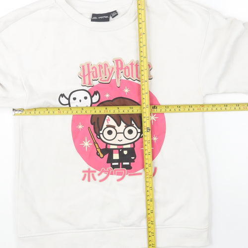 Harry Potter Girls White Sweatshirt 10-11 Years Graphic Crew Neck Pullover