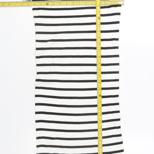 Primark Women’s White Black Striped Bodycon Knit Midi Dress M
