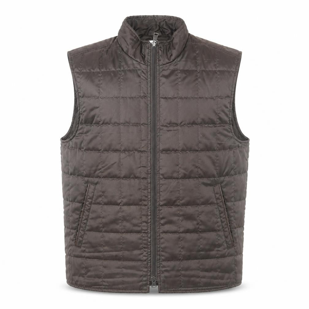 Front view of Roy Robson Men's Brown Quilted Padded Waistcoat, size 50, Regular