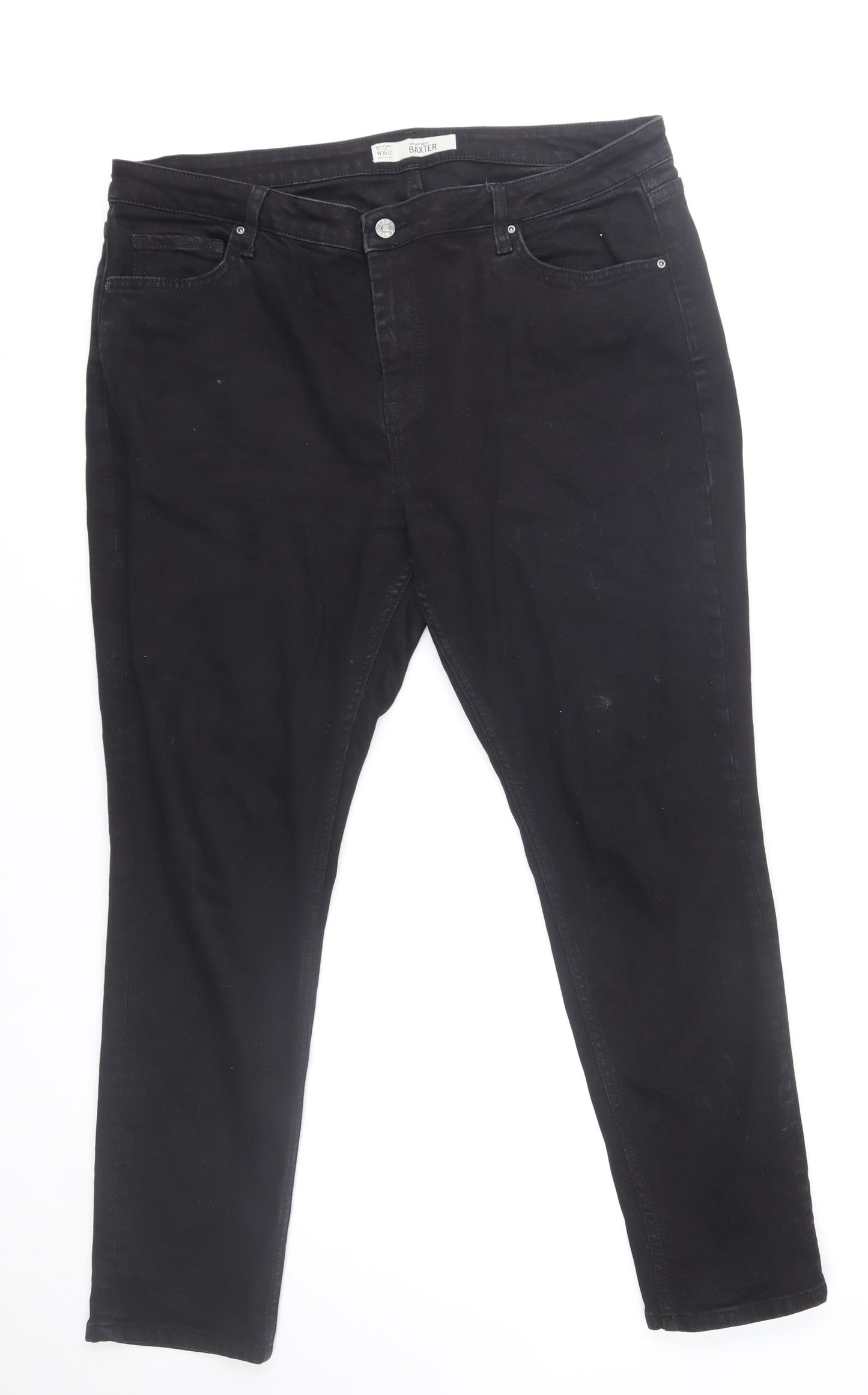 Topshop Men Black Baxter Regular Straight Jeans W36 L32