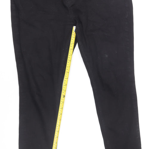 Topshop Men Black Baxter Regular Straight Jeans W36 L32