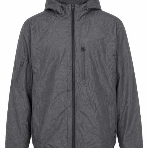 Tu Men's Grey Hooded Windbreaker Jacket L 42in Water Resistant