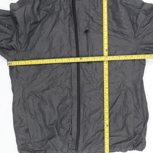 Tu Men's Grey Hooded Windbreaker Jacket L 42in Water Resistant