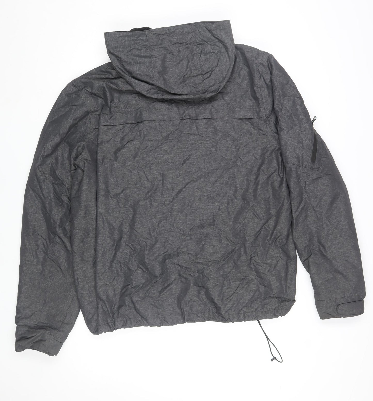Tu Men's Grey Hooded Windbreaker Jacket L 42in Water Resistant