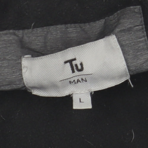 Tu Men's Grey Hooded Windbreaker Jacket L 42in Water Resistant