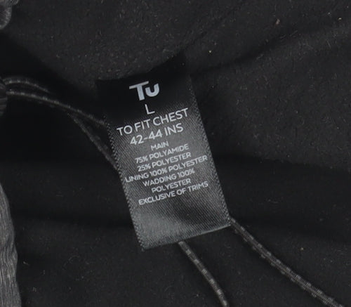 Tu Men's Grey Hooded Windbreaker Jacket L 42in Water Resistant